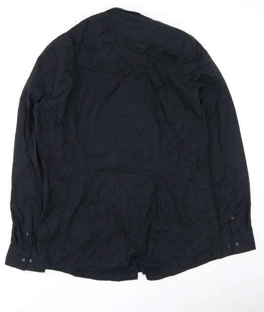 Mens UK Size 42 NEXT Black  Button-Up Long Sleeve Casual Shirt