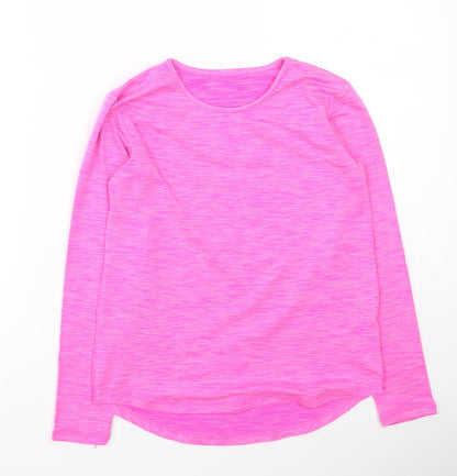 Dunnes Stores Girls Pink  Polyester Basic Casual Size 9-10 Years Round Neck