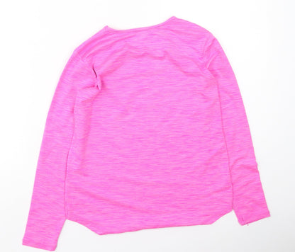 Dunnes Stores Girls Pink  Polyester Basic Casual Size 9-10 Years Round Neck