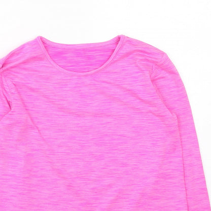 Dunnes Stores Girls Pink  Polyester Basic Casual Size 9-10 Years Round Neck