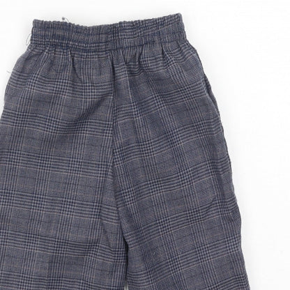 Preworn Boys Grey Plaid Polyester Cargo Trousers Size 18-24 Months