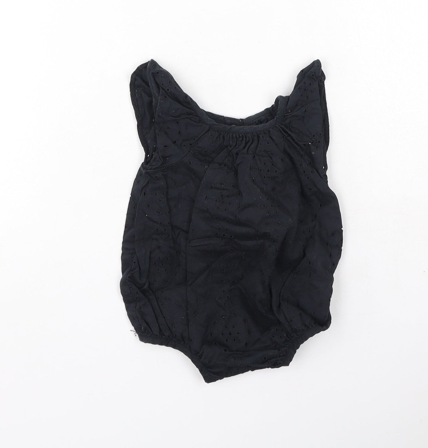 Babyk Girls Black  Cotton Romper Outfit/Set Size 0-3 Months