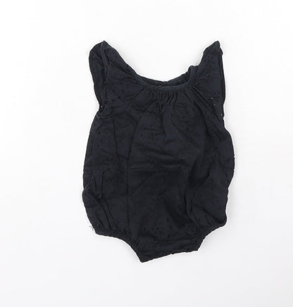 Babyk Girls Black  Cotton Romper Outfit/Set Size 0-3 Months