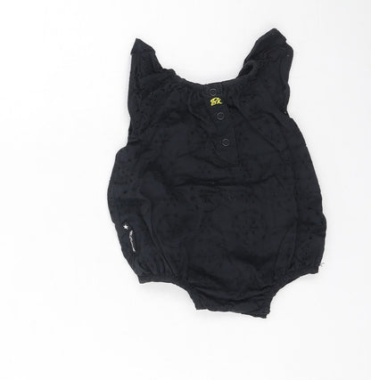 Babyk Girls Black  Cotton Romper Outfit/Set Size 0-3 Months