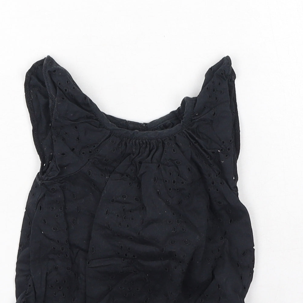 Babyk Girls Black  Cotton Romper Outfit/Set Size 0-3 Months