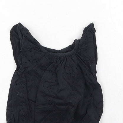 Babyk Girls Black  Cotton Romper Outfit/Set Size 0-3 Months