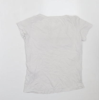 Cross Jeans Womens White  Cotton Basic T-Shirt Size XS Crew Neck