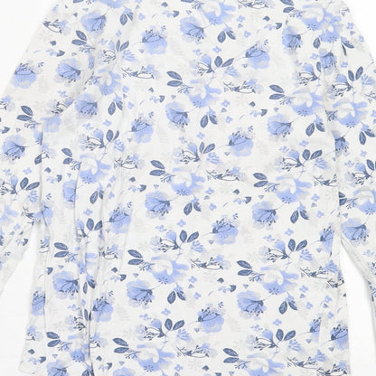 SMYK Girls Blue Floral Cotton Basic Casual Size 13 Years Crew Neck Pullover