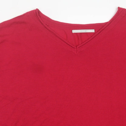 George Womens Pink V-Neck  Viscose Pullover Jumper Size 8