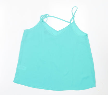 Primark Womens Green  Polyester Basic Tank Size 12 Scoop Neck