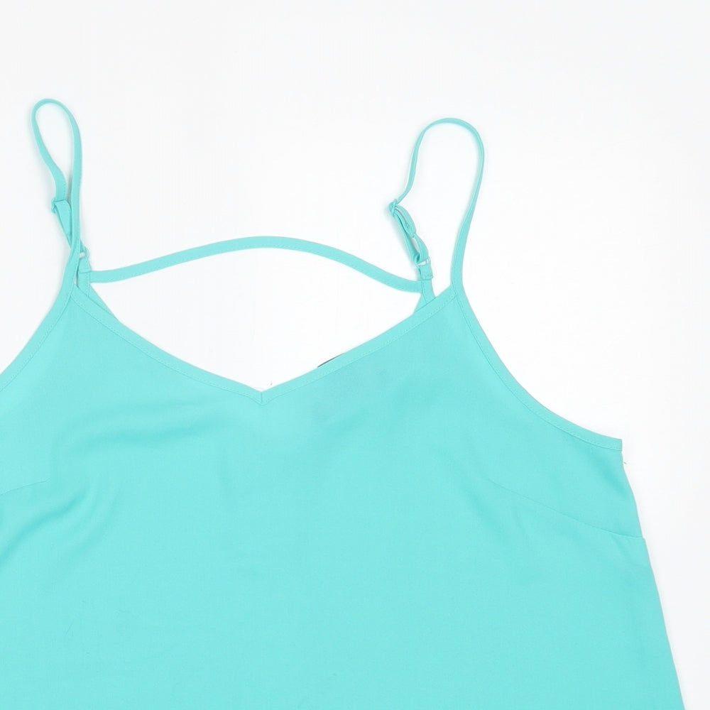 Primark Womens Green  Polyester Basic Tank Size 12 Scoop Neck