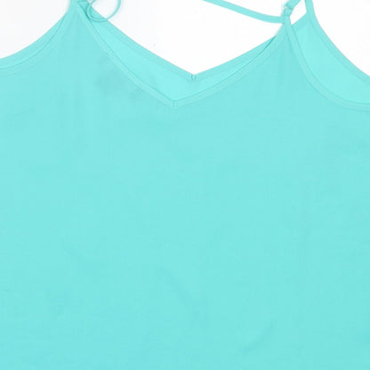 Primark Womens Green  Polyester Basic Tank Size 12 Scoop Neck
