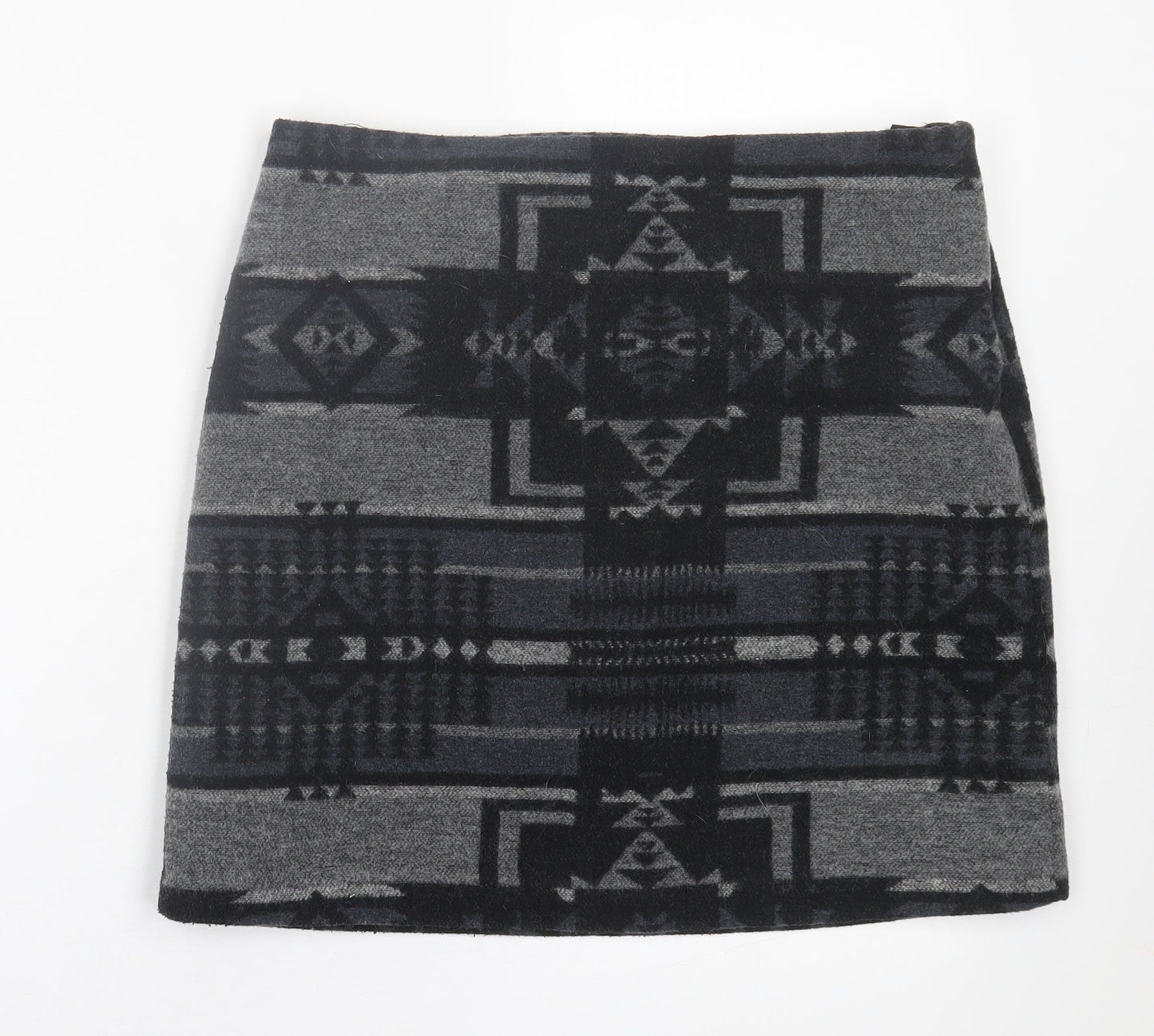 Jasmine & Juliana Womens Grey Geometric Acrylic A-Line Skirt Size 12   Zip