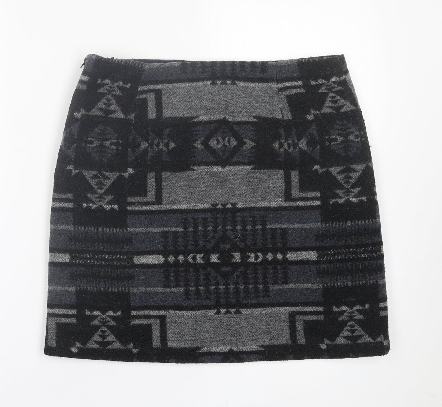 Jasmine & Juliana Womens Grey Geometric Acrylic A-Line Skirt Size 12   Zip