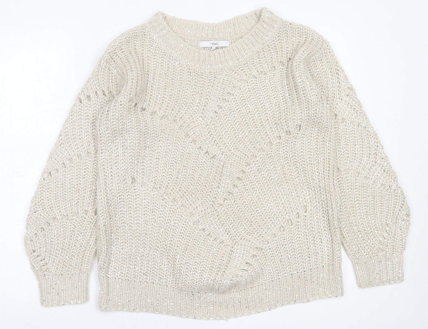 Womens UK Size S NEXT Beige Pullover Jumper