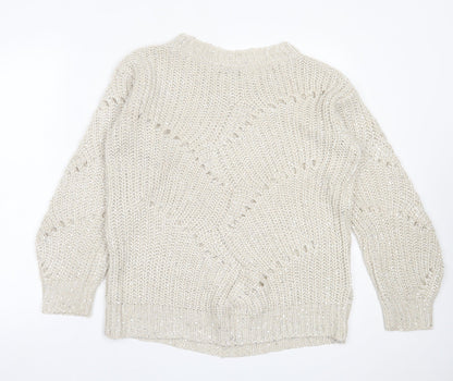 Womens UK Size S NEXT Beige Pullover Jumper
