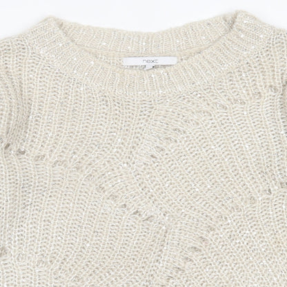 Womens UK Size S NEXT Beige Pullover Jumper