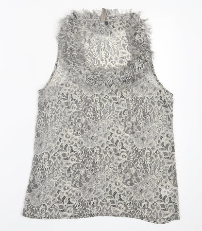 Womens UK Size 8 Topshop Grey Basic Tank
