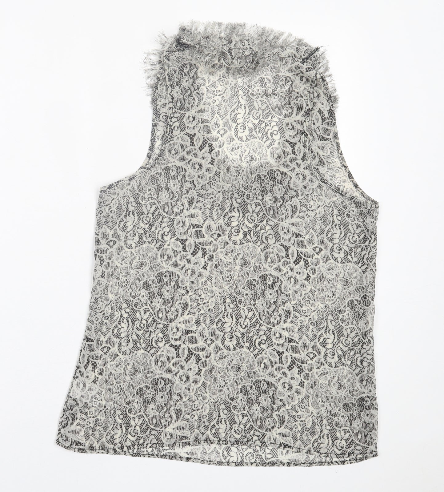 Womens UK Size 8 Topshop Grey Basic Tank