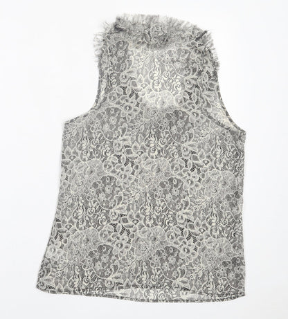 Womens UK Size 8 Topshop Grey Basic Tank