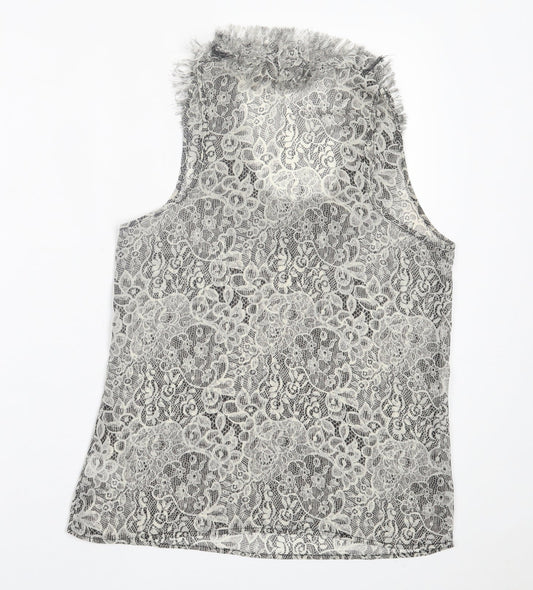 Womens UK Size 8 Topshop Grey Basic Tank