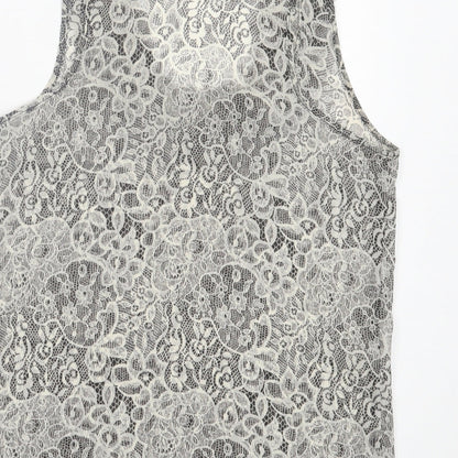 Womens UK Size 8 Topshop Grey Basic Tank