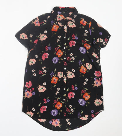 George Womens Multicoloured Floral Polyester Basic Button-Up Size 8 Collared