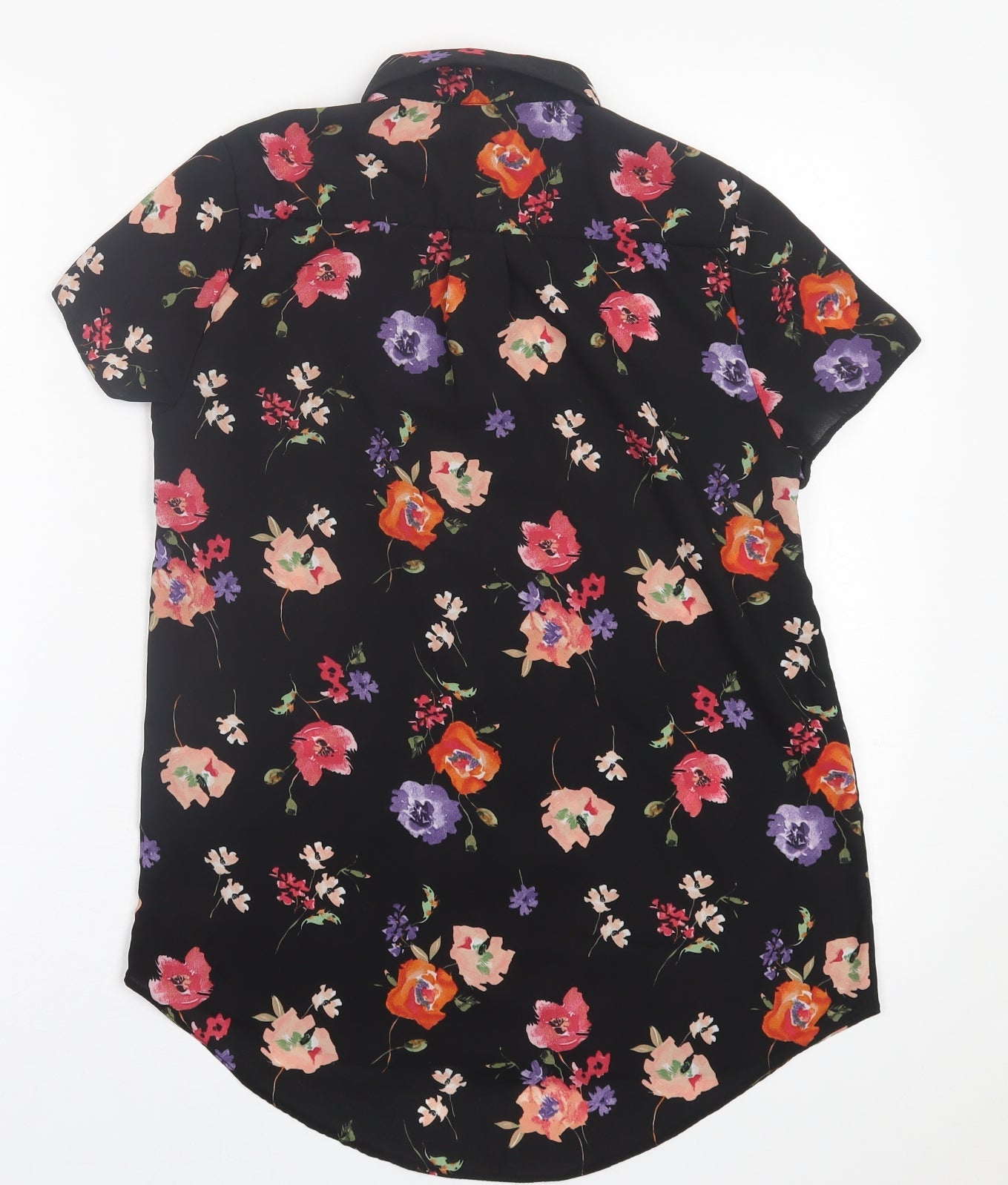 George Womens Multicoloured Floral Polyester Basic Button-Up Size 8 Collared