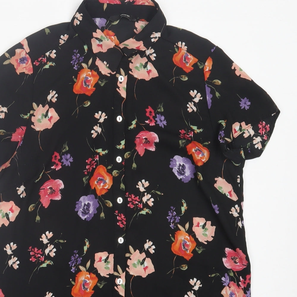 George Womens Multicoloured Floral Polyester Basic Button-Up Size 8 Collared