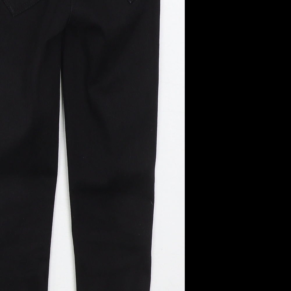 George Girls Black  Cotton Skinny Jeans Size 7 Years  Regular Button