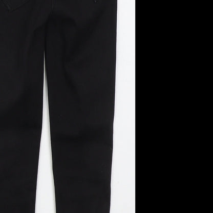 George Girls Black  Cotton Skinny Jeans Size 7 Years  Regular Button