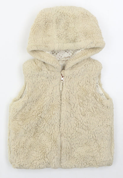 Nutmeg Girls Beige   Gilet Jacket Size 3-4 Years  Zip