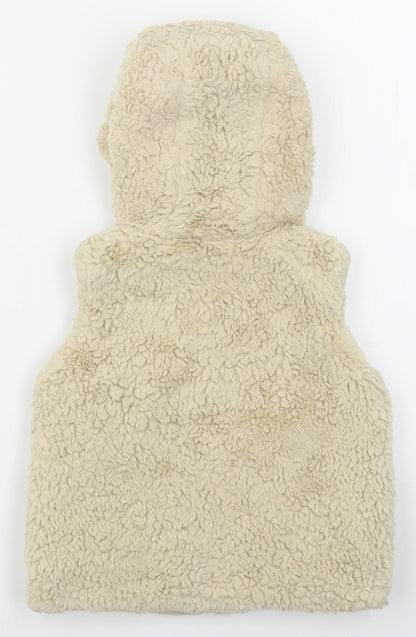 Nutmeg Girls Beige   Gilet Jacket Size 3-4 Years  Zip