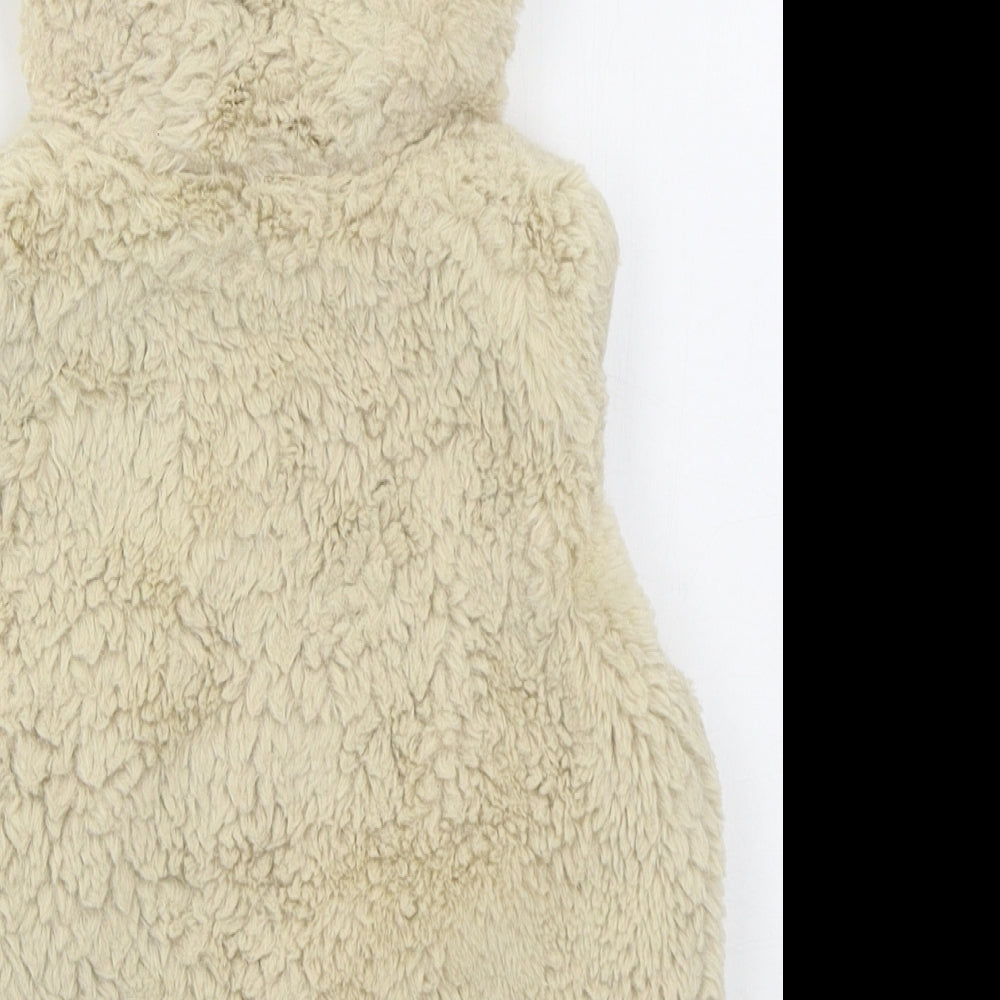 Nutmeg Girls Beige   Gilet Jacket Size 3-4 Years  Zip