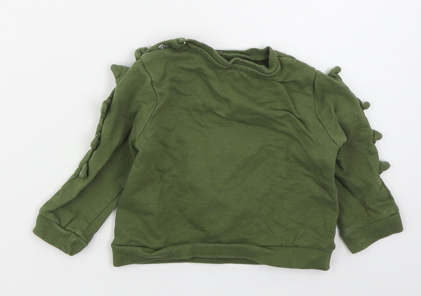 Pep&co Boys Green  Cotton Basic T-Shirt Size 12-18 Months Crew Neck Pullover - Roarsome