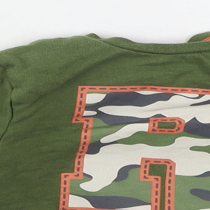 Pep&co Boys Green  Cotton Basic T-Shirt Size 12-18 Months Crew Neck Pullover - Roarsome