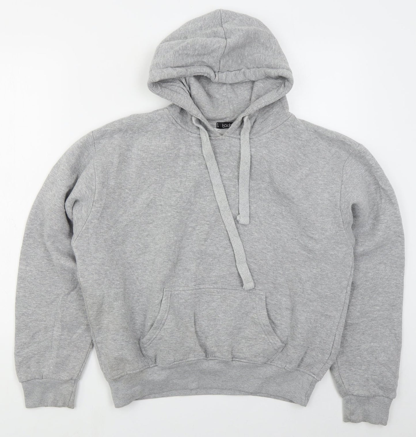 Boohoo Womens Grey  Cotton Pullover Hoodie Size M  Pullover