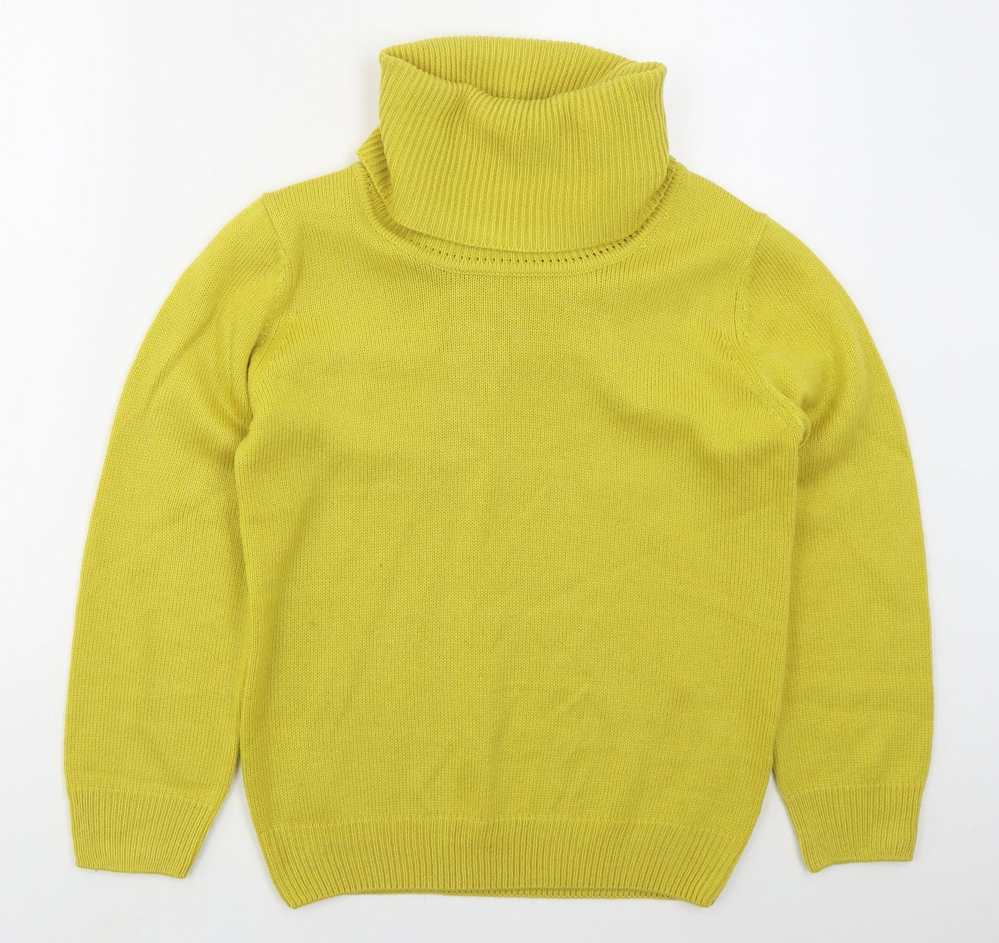 Damart Womens Yellow Roll Neck  Acrylic Pullover Jumper Size 10