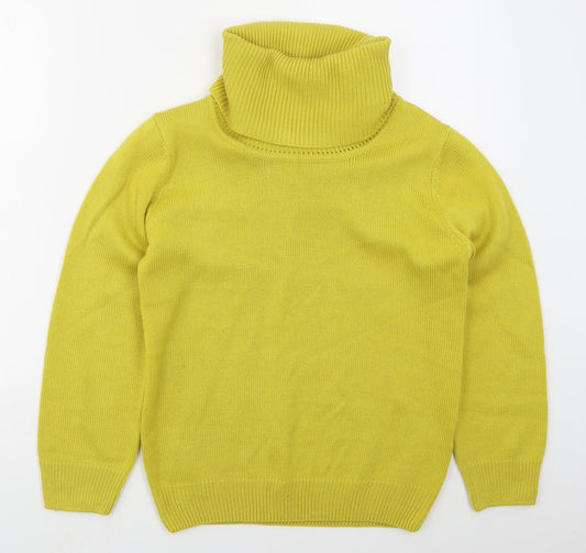 Damart Womens Yellow Roll Neck  Acrylic Pullover Jumper Size 10