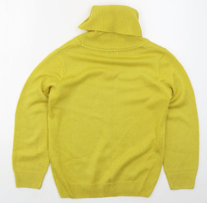 Damart Womens Yellow Roll Neck  Acrylic Pullover Jumper Size 10