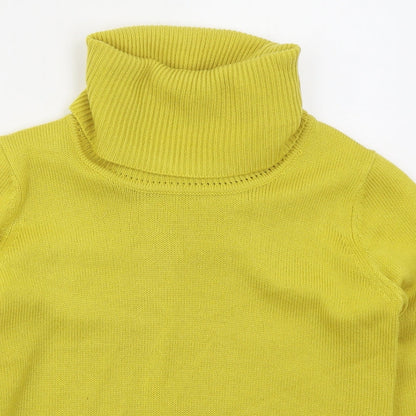 Damart Womens Yellow Roll Neck  Acrylic Pullover Jumper Size 10