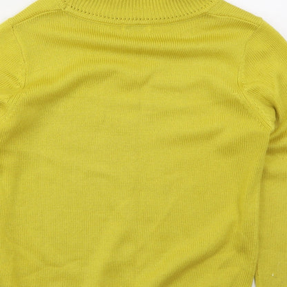 Damart Womens Yellow Roll Neck  Acrylic Pullover Jumper Size 10
