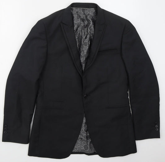 1860 Menswear Mens Grey  Polyester Jacket Suit Jacket Size 38