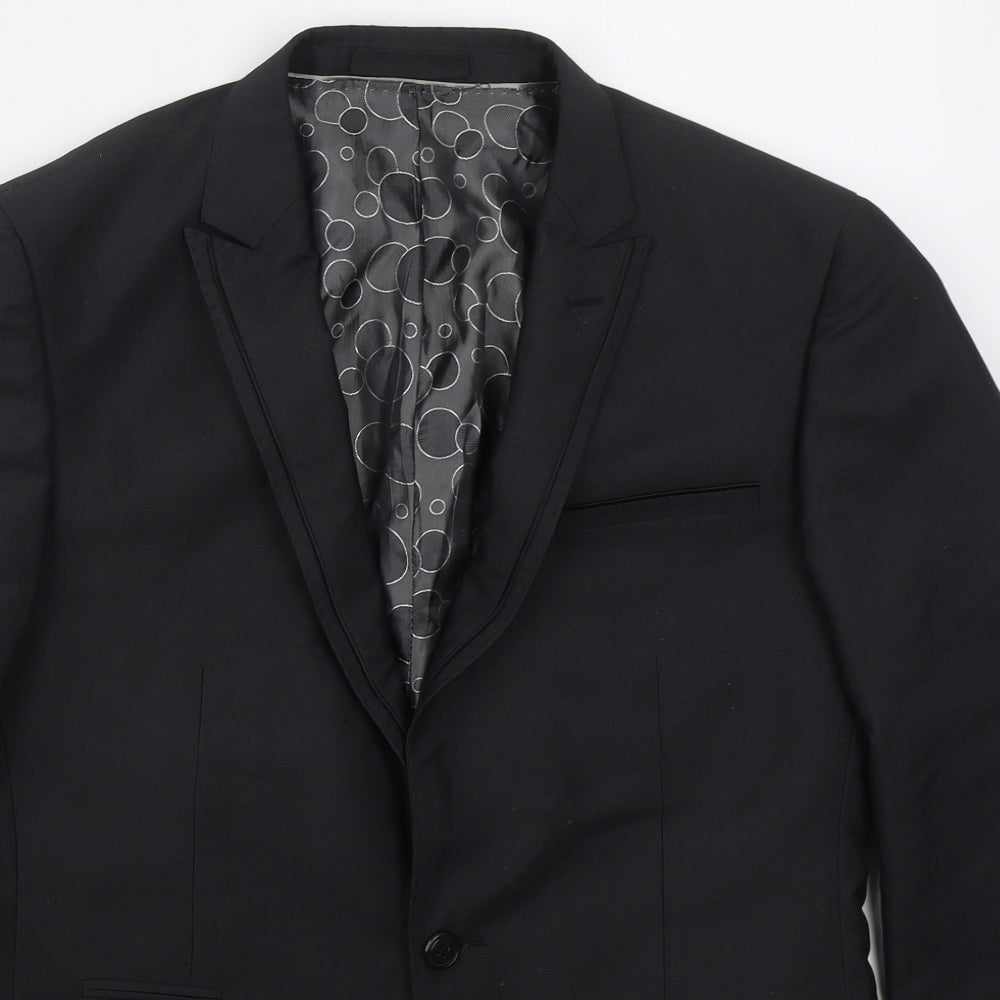 1860 Menswear Mens Grey  Polyester Jacket Suit Jacket Size 38