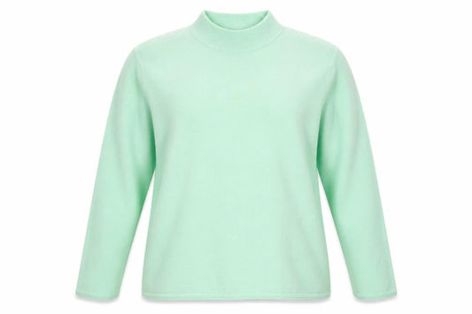 Bonmarché Womens Green Mock Neck Acrylic Pullover Jumper Size L