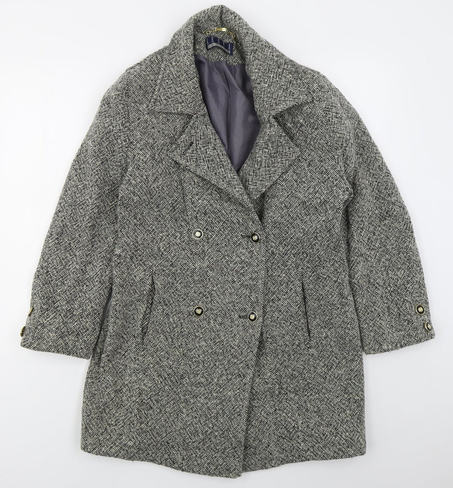 Womens UK Size 10 Kesta London Grey Pea Coat