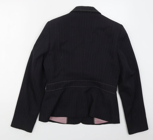 Autonomy Womens Grey Striped Polyester Jacket Suit Jacket Size 14