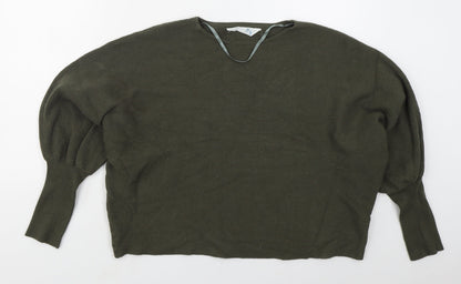 Primark Womens Green Crew Neck  Viscose Pullover Jumper Size 18