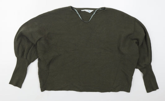 Primark Womens Green Crew Neck  Viscose Pullover Jumper Size 18