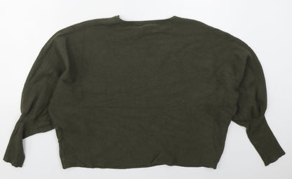 Primark Womens Green Crew Neck  Viscose Pullover Jumper Size 18